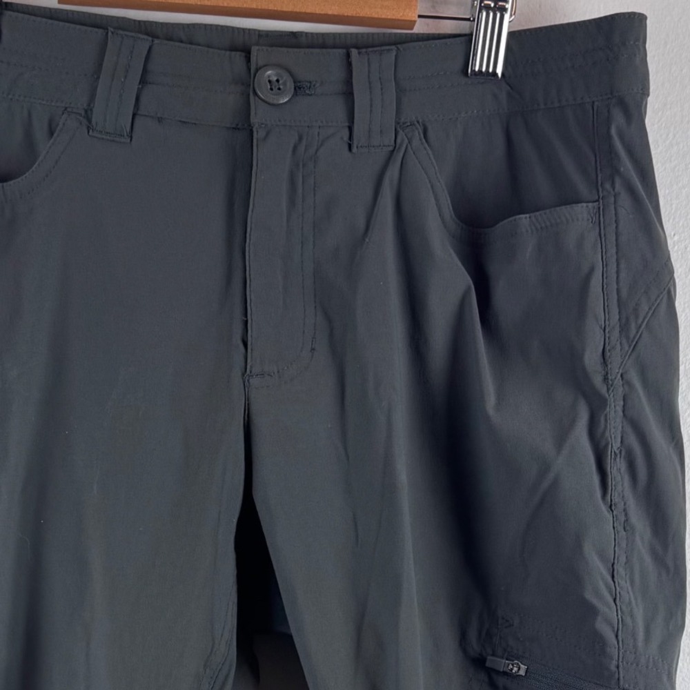 Eddie Bauer Guide Pants Women 6 Gray Hiking Outdoor Stretch Cropped Cargo Pocket